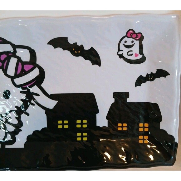 Hello Kitty Halloween Mummy Melamine Serving Platter/Tray-White/Black-Very CUTE - Picture 7 of 10